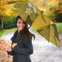 Yellow Banana Leaf Hawaii Umbrella Lau Maia Plumeria Tropical Summer Vibes