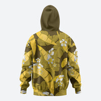 Yellow Banana Leaf Hawaii Zip Hoodie Lau Maia Plumeria Tropical Summer Vibes