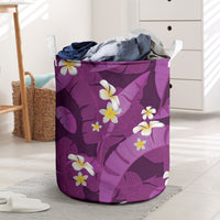 Purple Banana Leaf Hawaii Laundry Basket Lau Maia Plumeria Tropical Summer Vibes
