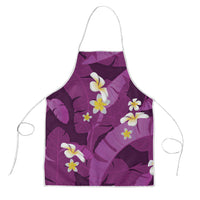 Purple Banana Leaf Hawaii Apron Lau Maia Plumeria Tropical Summer Vibes