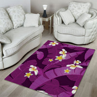 Purple Banana Leaf Hawaii Area Rug Lau Maia Plumeria Tropical Summer Vibes