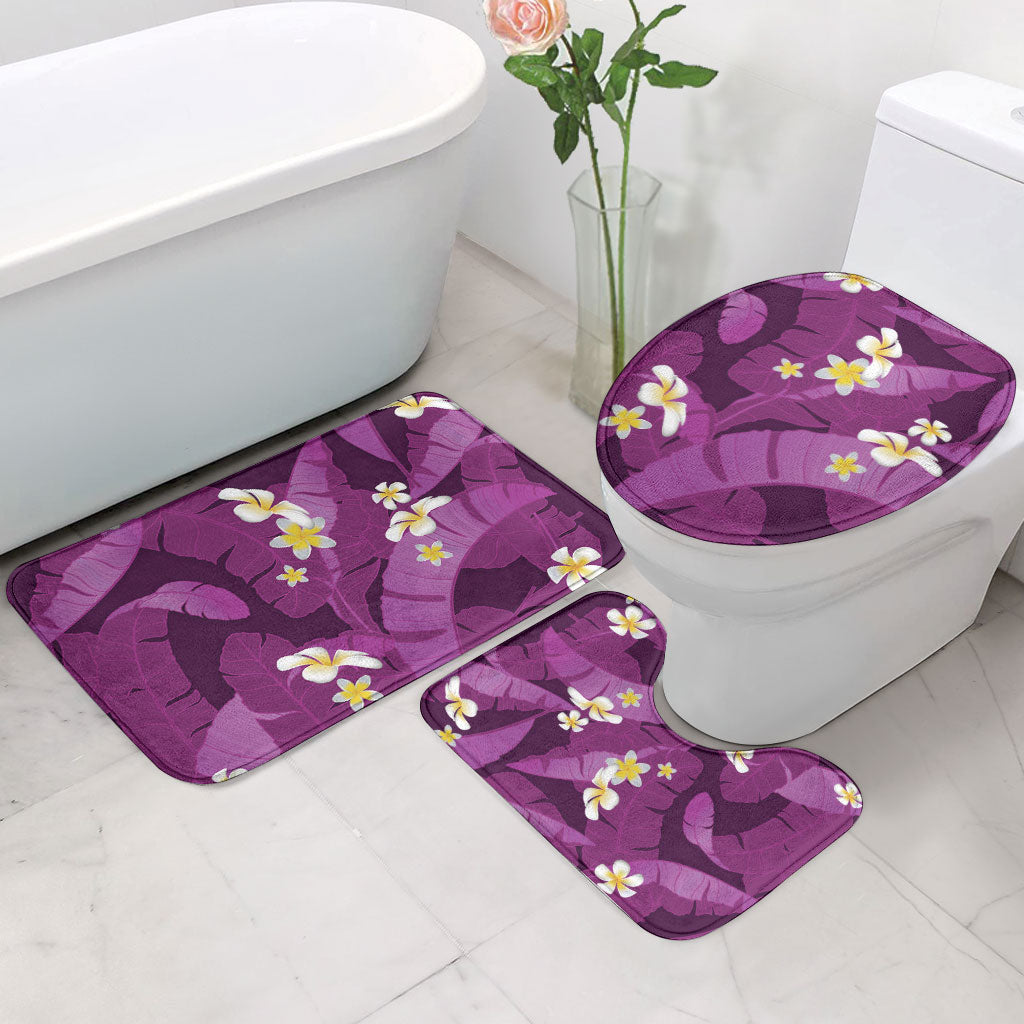 Purple Banana Leaf Hawaii Bathroom Set Lau Maia Plumeria Tropical Summer Vibes