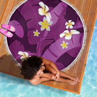 Purple Banana Leaf Hawaii Beach Blanket Lau Maia Plumeria Tropical Summer Vibes