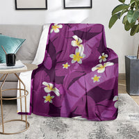 Purple Banana Leaf Hawaii Blanket Lau Maia Plumeria Tropical Summer Vibes