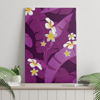 Purple Banana Leaf Hawaii Canvas Wall Art Lau Maia Plumeria Tropical Summer Vibes