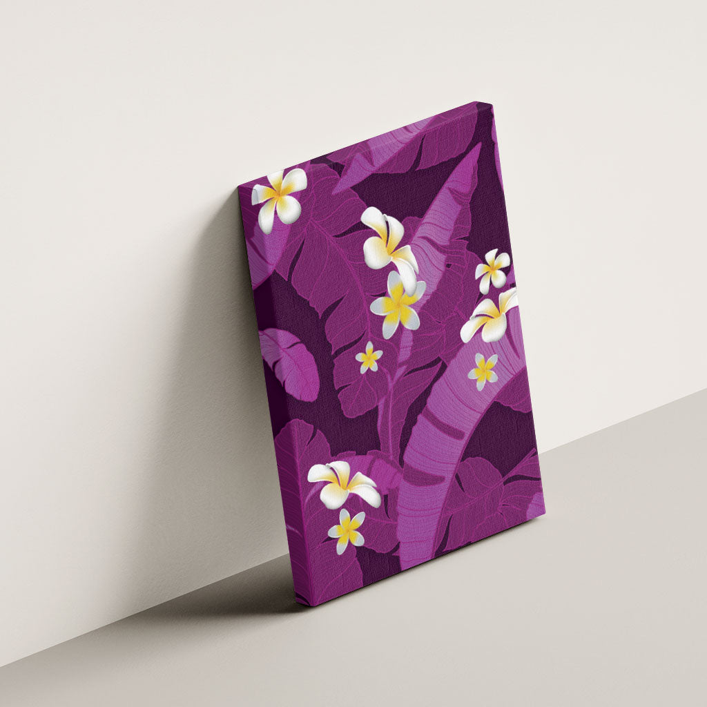 Purple Banana Leaf Hawaii Canvas Wall Art Lau Maia Plumeria Tropical Summer Vibes