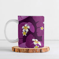 Purple Banana Leaf Hawaii Ceramic Mug Lau Maia Plumeria Tropical Summer Vibes