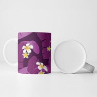 Purple Banana Leaf Hawaii Ceramic Mug Lau Maia Plumeria Tropical Summer Vibes