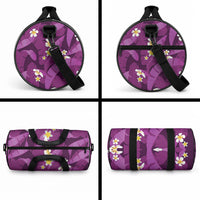 Purple Banana Leaf Hawaii Duffle Bag Lau Maia Plumeria Tropical Summer Vibes