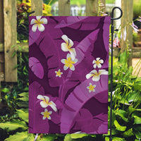 Purple Banana Leaf Hawaii Garden Flag Lau Maia Plumeria Tropical Summer Vibes