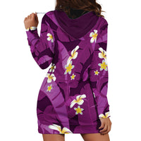 Purple Banana Leaf Hawaii Hoodie Dress Lau Maia Plumeria Tropical Summer Vibes