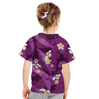 Purple Banana Leaf Hawaii Kid T Shirt Lau Maia Plumeria Tropical Summer Vibes