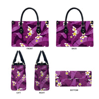 Purple Banana Leaf Hawaii Leather Bag Lau Maia Plumeria Tropical Summer Vibes