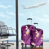 Purple Banana Leaf Hawaii Luggage Cover Lau Maia Plumeria Tropical Summer Vibes