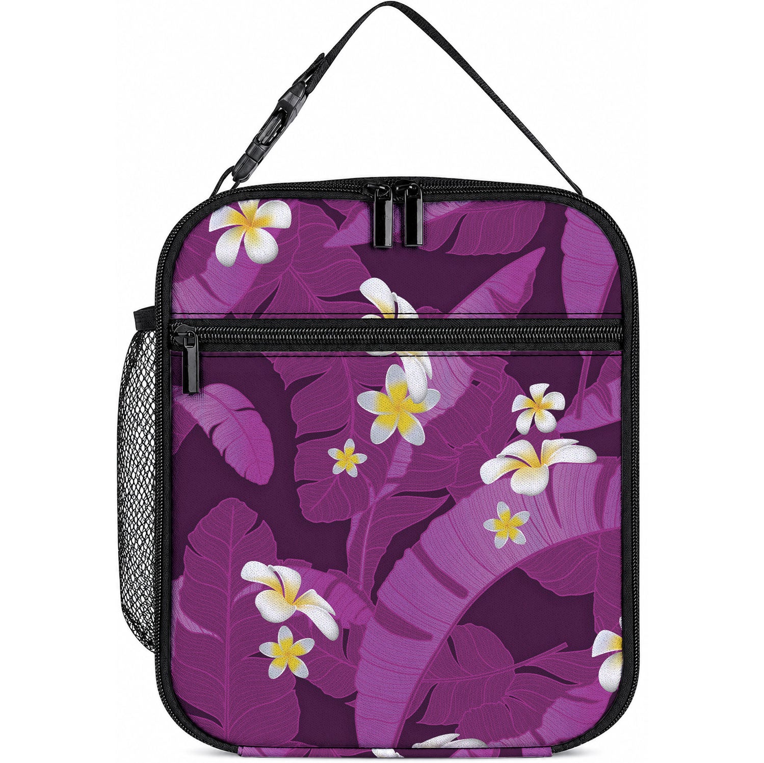 Purple Banana Leaf Hawaii Lunch Bag Lau Maia Plumeria Tropical Summer Vibes