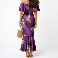 Purple Banana Leaf Hawaii Mermaid Dress Lau Maia Plumeria Tropical Summer Vibes