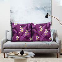 Purple Banana Leaf Hawaii Pillow Cover Lau Maia Plumeria Tropical Summer Vibes