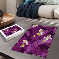 Purple Banana Leaf Hawaii Puzzle Lau Maia Plumeria Tropical Summer Vibes