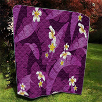 Purple Banana Leaf Hawaii Quilt Lau Maia Plumeria Tropical Summer Vibes