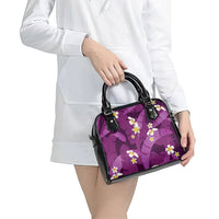 Purple Banana Leaf Hawaii Shoulder Handbag Lau Maia Plumeria Tropical Summer Vibes