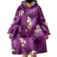 Purple Banana Leaf Hawaii Wearable Blanket Hoodie Lau Maia Plumeria Tropical Summer Vibes