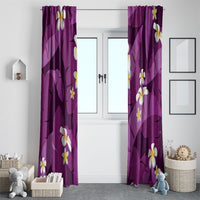 Purple Banana Leaf Hawaii Window Curtain Lau Maia Plumeria Tropical Summer Vibes