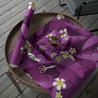 Purple Banana Leaf Hawaii Wrapping Paper Lau Maia Plumeria Tropical Summer Vibes