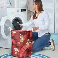 Red Banana Leaf Hawaii Laundry Basket Lau Maia Plumeria Tropical Summer Vibes