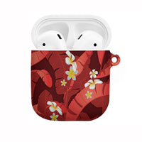 Red Banana Leaf Hawaii AirPods Case Lau Maia Plumeria Tropical Summer Vibes
