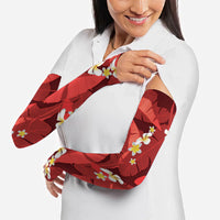 Red Banana Leaf Hawaii Arm Sleeves Lau Maia Plumeria Tropical Summer Vibes