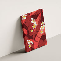 Red Banana Leaf Hawaii Canvas Wall Art Lau Maia Plumeria Tropical Summer Vibes