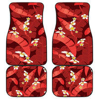 Red Banana Leaf Hawaii Car Mats Lau Maia Plumeria Tropical Summer Vibes
