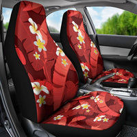Red Banana Leaf Hawaii Car Seat Cover Lau Maia Plumeria Tropical Summer Vibes
