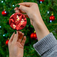 Red Banana Leaf Hawaii Ceramic Ornament Lau Maia Plumeria Tropical Summer Vibes LT14 - Polynesian Pride