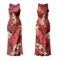 Red Banana Leaf Hawaii Couples Matching Tank Maxi Dress and Long Sleeve Button Shirt Lau Maia Plumeria Tropical Summer Vibes