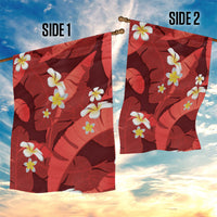 Red Banana Leaf Hawaii Garden Flag Lau Maia Plumeria Tropical Summer Vibes