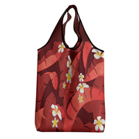 Red Banana Leaf Hawaii Grocery Bag Lau Maia Plumeria Tropical Summer Vibes