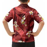 Red Banana Leaf Hawaii Kid Hawaiian Shirt Lau Maia Plumeria Tropical Summer Vibes