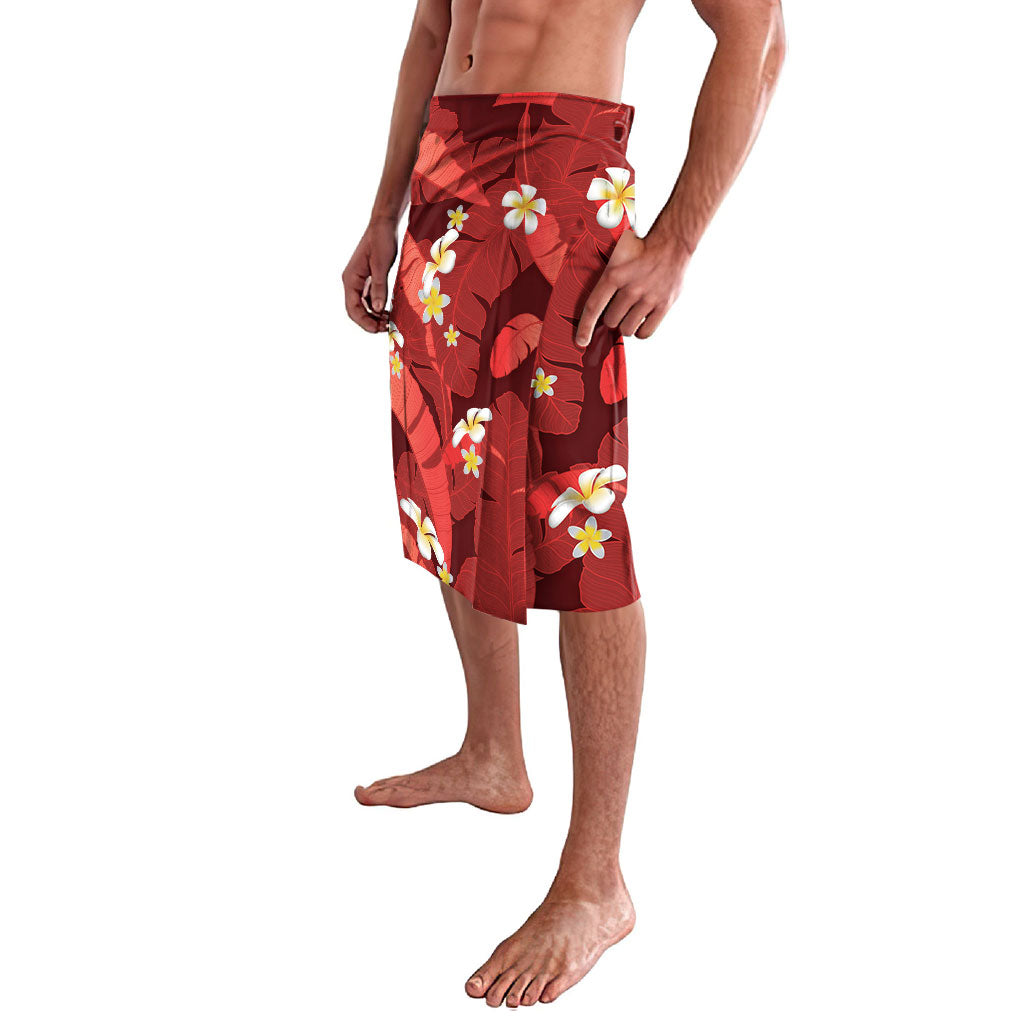 Red Banana Leaf Hawaii Lavalava Lau Maia Plumeria Tropical Summer Vibes