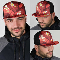 Red Banana Leaf Hawaii Mesh Trucker Cap Lau Maia Plumeria Tropical Summer Vibes