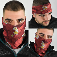 Red Banana Leaf Hawaii Neck Gaiter Lau Maia Plumeria Tropical Summer Vibes