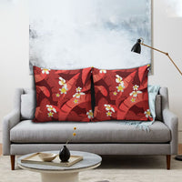Red Banana Leaf Hawaii Pillow Cover Lau Maia Plumeria Tropical Summer Vibes