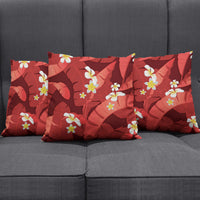 Red Banana Leaf Hawaii Pillow Cover Lau Maia Plumeria Tropical Summer Vibes
