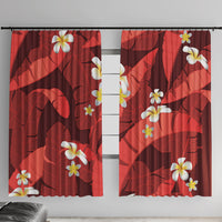 Red Banana Leaf Hawaii Window Curtain Lau Maia Plumeria Tropical Summer Vibes
