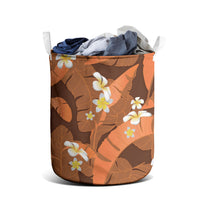 Orange Banana Leaf Hawaii Laundry Basket Lau Maia Plumeria Tropical Summer Vibes