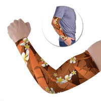 Orange Banana Leaf Hawaii Arm Sleeves Lau Maia Plumeria Tropical Summer Vibes