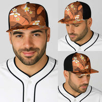 Orange Banana Leaf Hawaii Baseball Net Cap Lau Maia Plumeria Tropical Summer Vibes