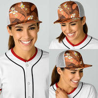 Orange Banana Leaf Hawaii Baseball Net Cap Lau Maia Plumeria Tropical Summer Vibes