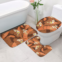 Orange Banana Leaf Hawaii Bathroom Set Lau Maia Plumeria Tropical Summer Vibes