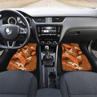 Orange Banana Leaf Hawaii Car Mats Lau Maia Plumeria Tropical Summer Vibes